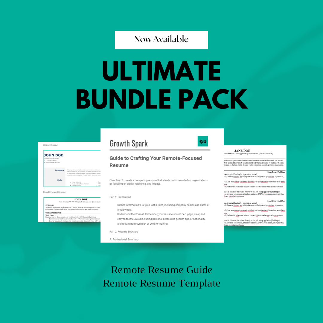 Remote Career Resume Guide & Customizable Template